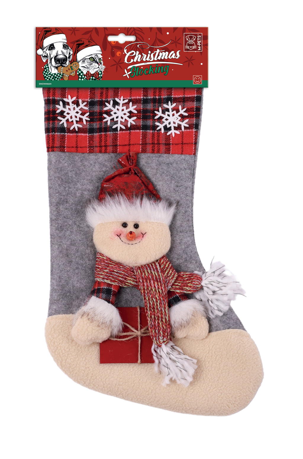 CHRISTMAS STOCKING Pet Toy - Snowman