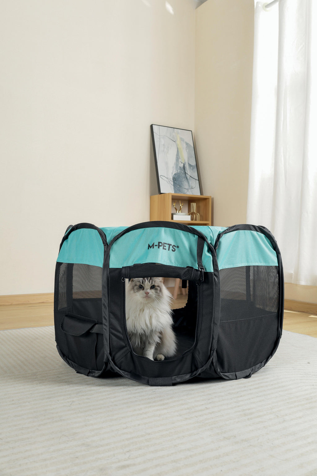 Octagon Puppy Pen - Black & Green