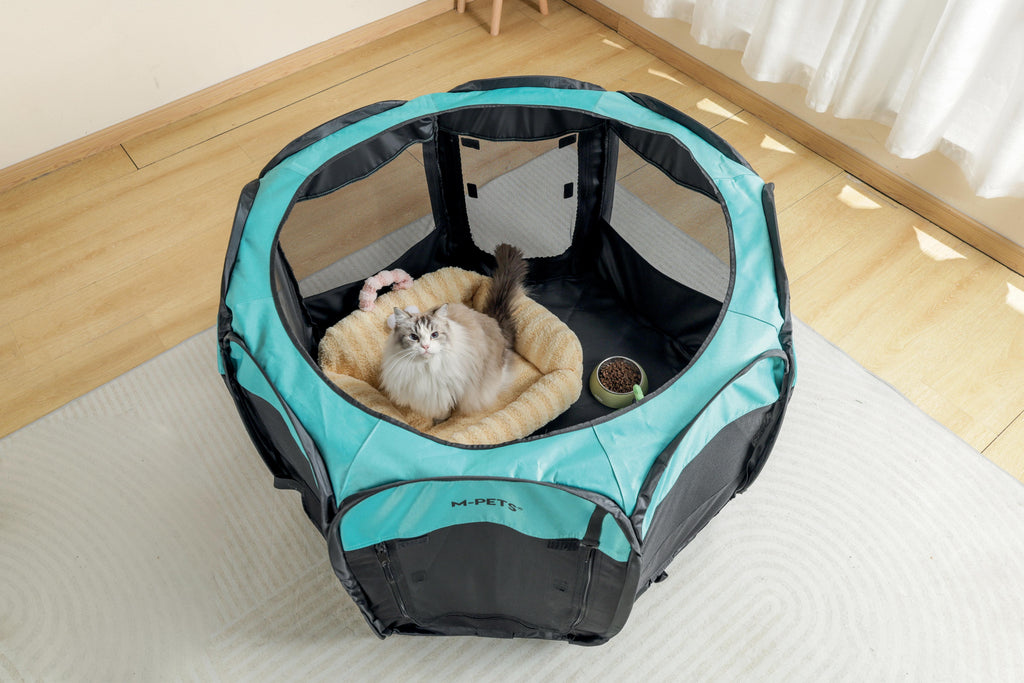 Octagon Puppy Pen - Black & Green