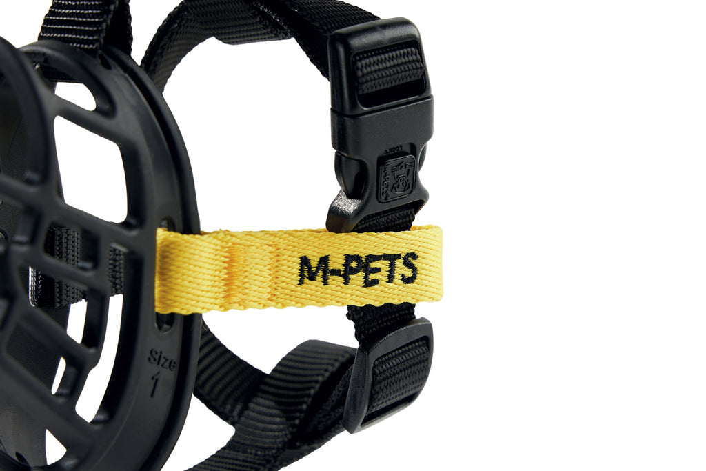 BARK GUARD Dog Muzzle Black & Yellow