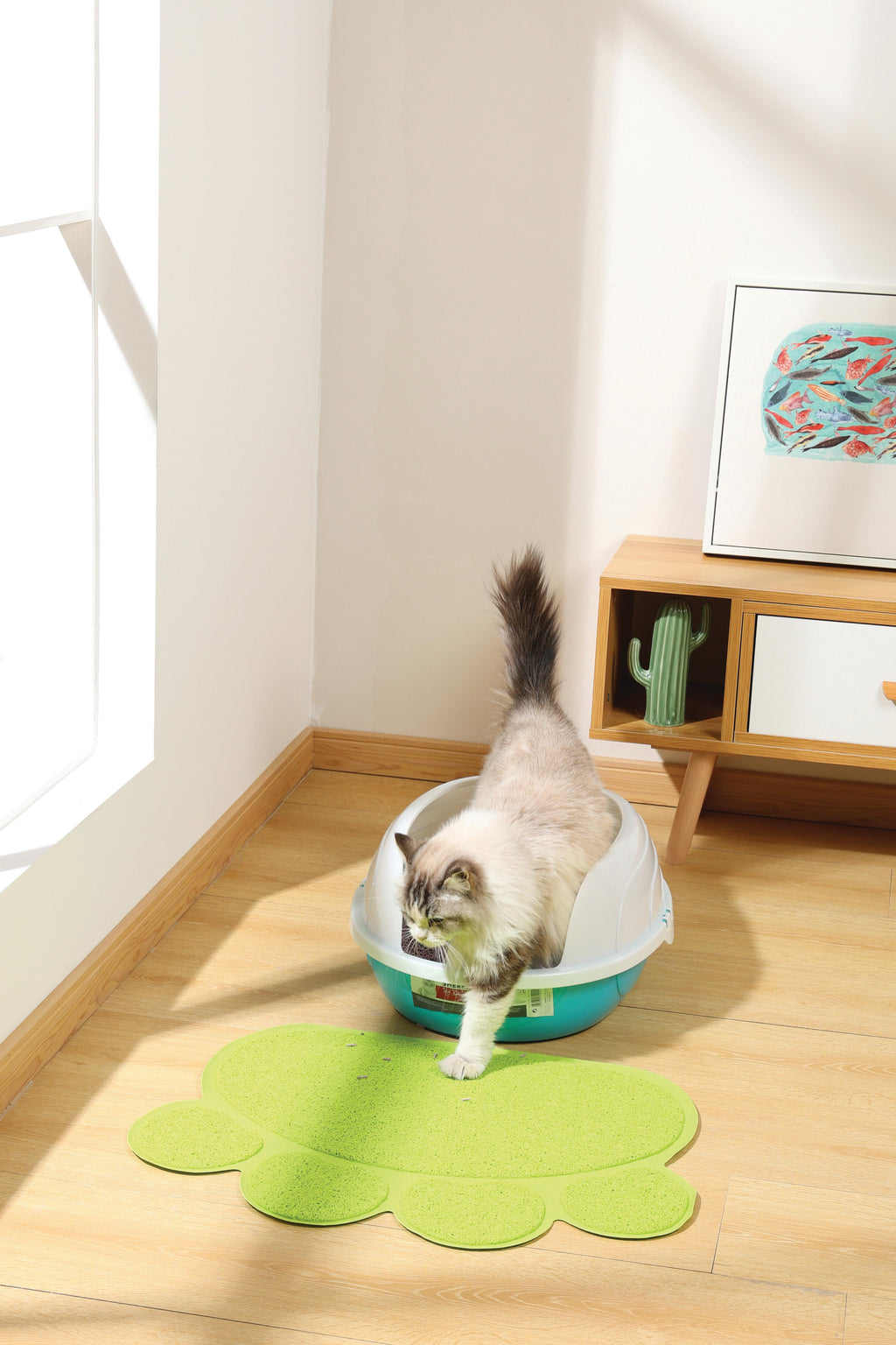 PAW Cat Litter Mat Green