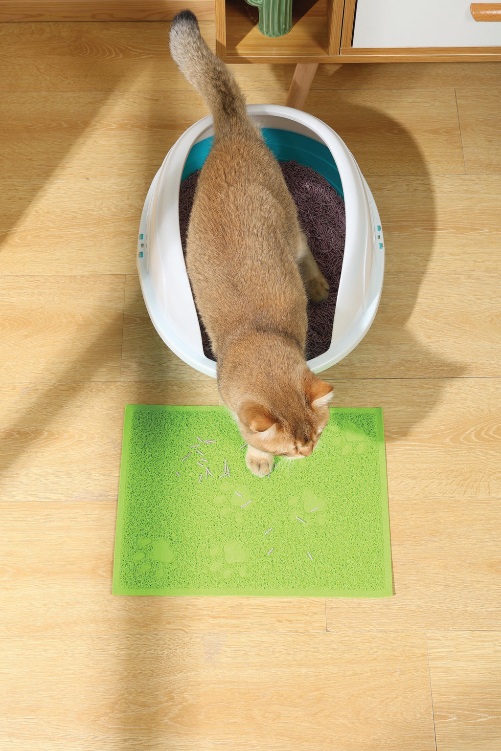 FOOTPRINT Cat Litter Mat Green