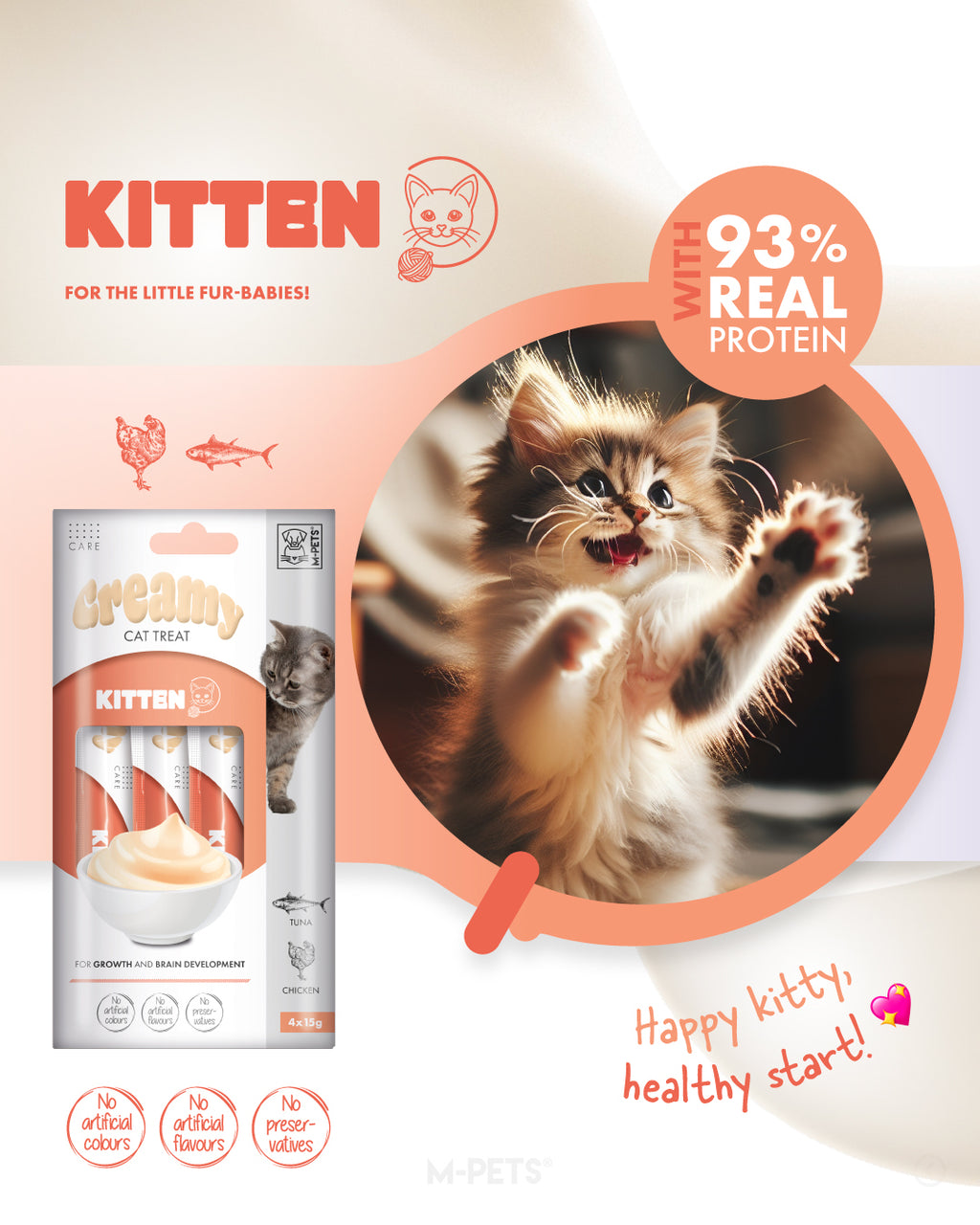 CREAMY with FUNCTIONS - Creamy Cat treat Kitten - Tuna & Chicken