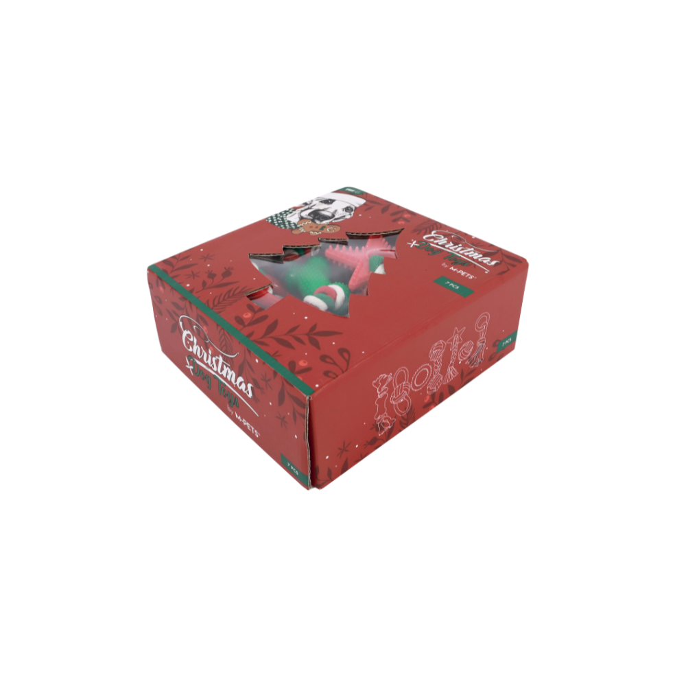 Christmas Cotton Rope Gift Box Dog toys  7 in 1