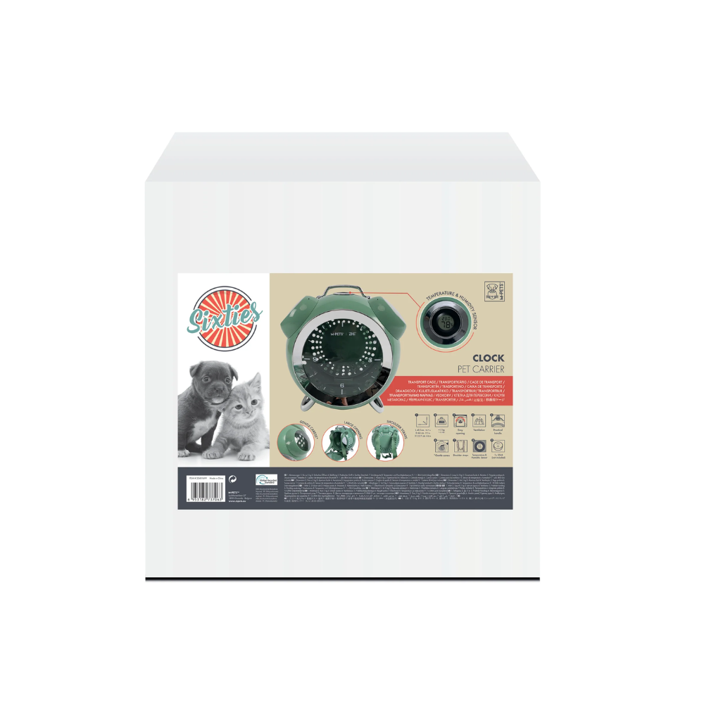 SIXTIES Clock Pet Carrier Green