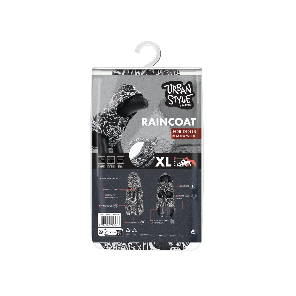 Urban style Raincoat Black&White