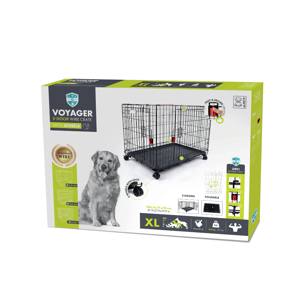 VOYAGER Wire Crate with wheels