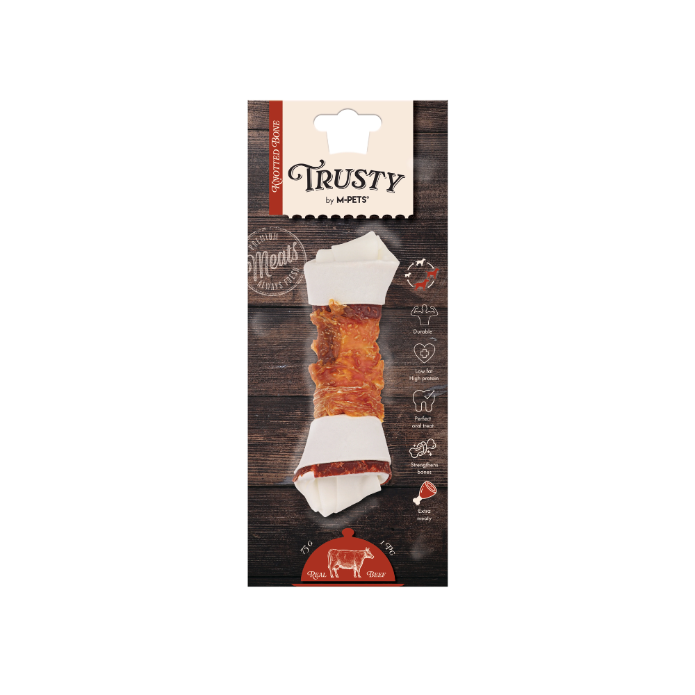 TRUSTY Knotted bone Extra Meaty Beef Flavor 15.3 cm