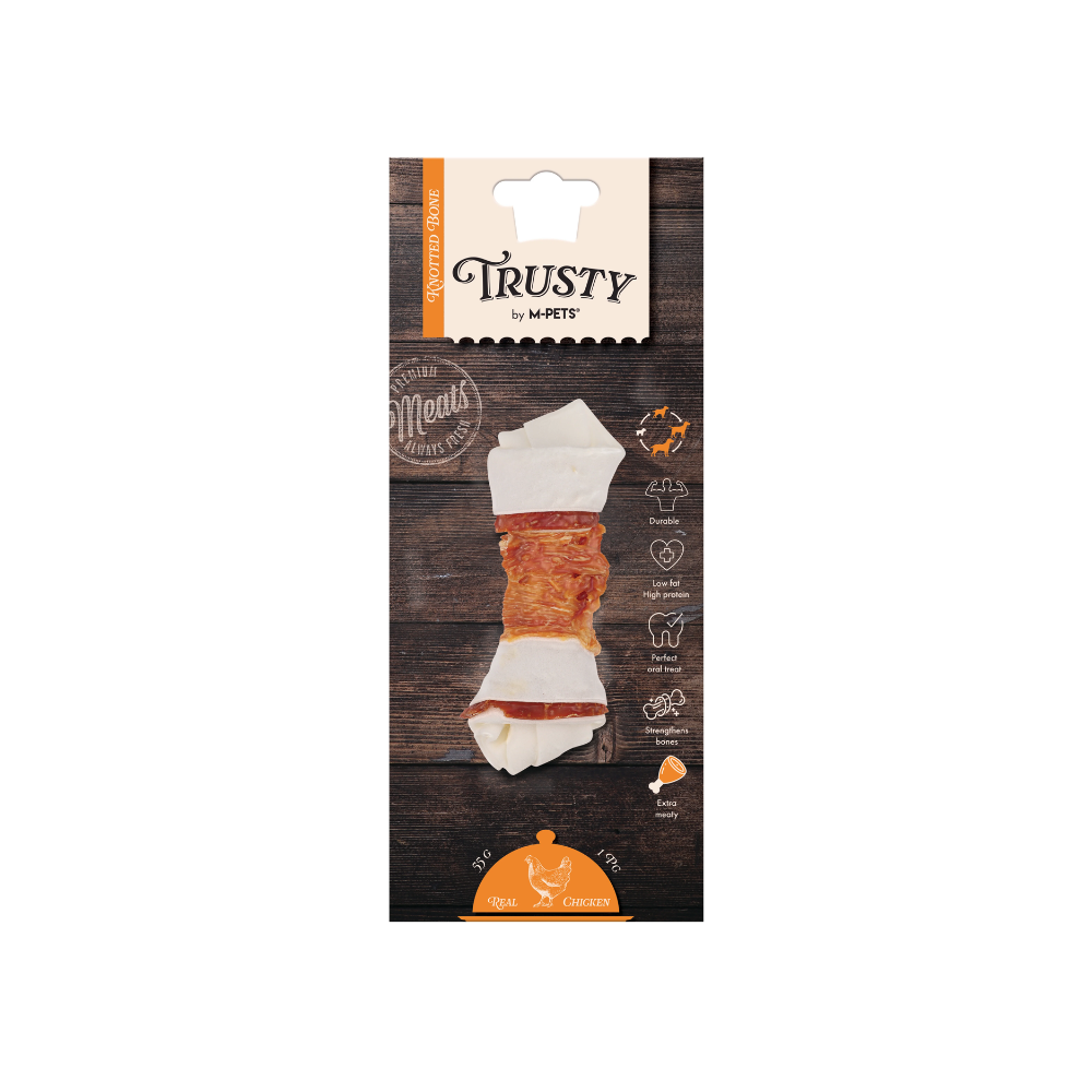 TRUSTY Knotted bone Extra Meaty Chicken Flavor 12.7 cm