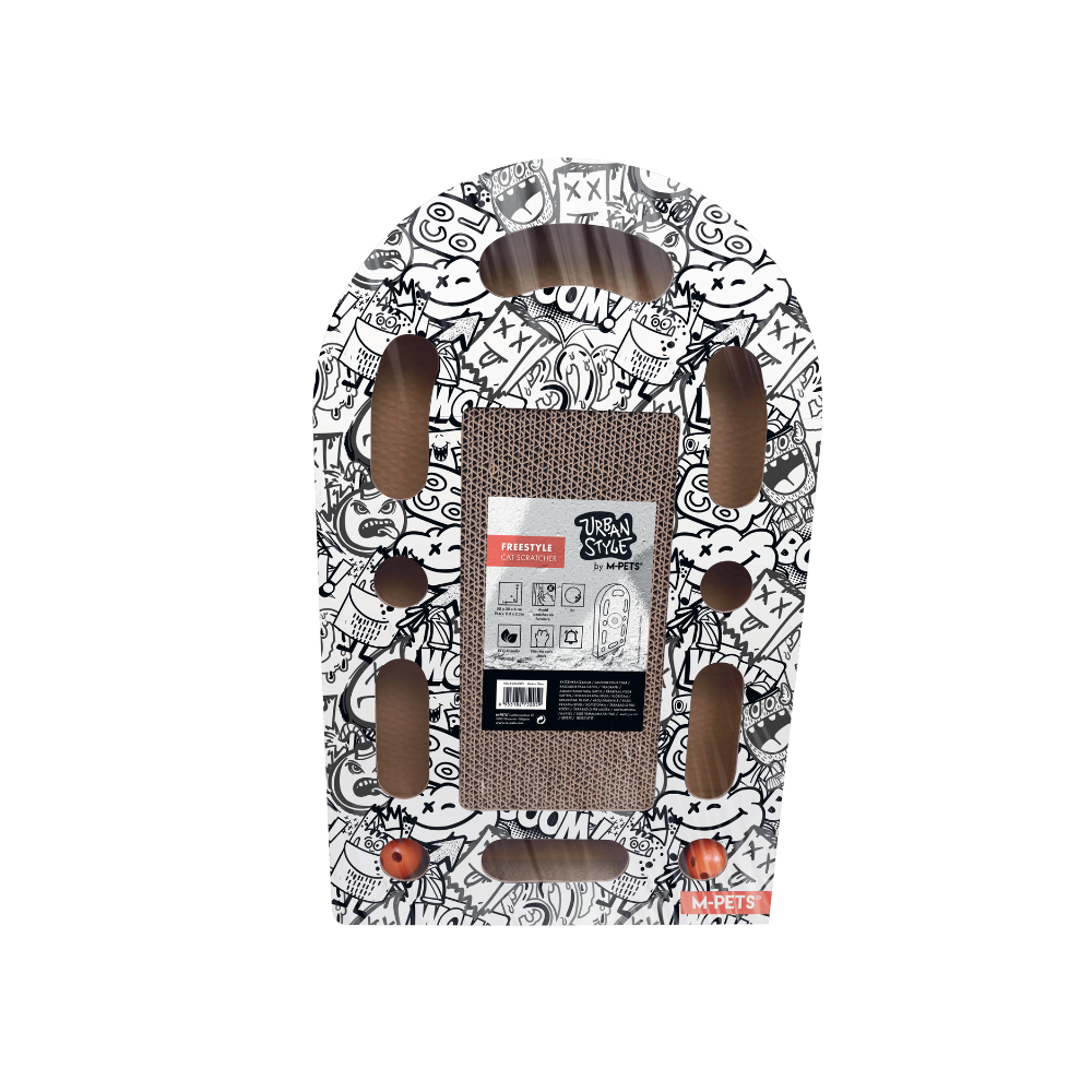 URBANSTYLE Freestyle Cat scratcher - black & white