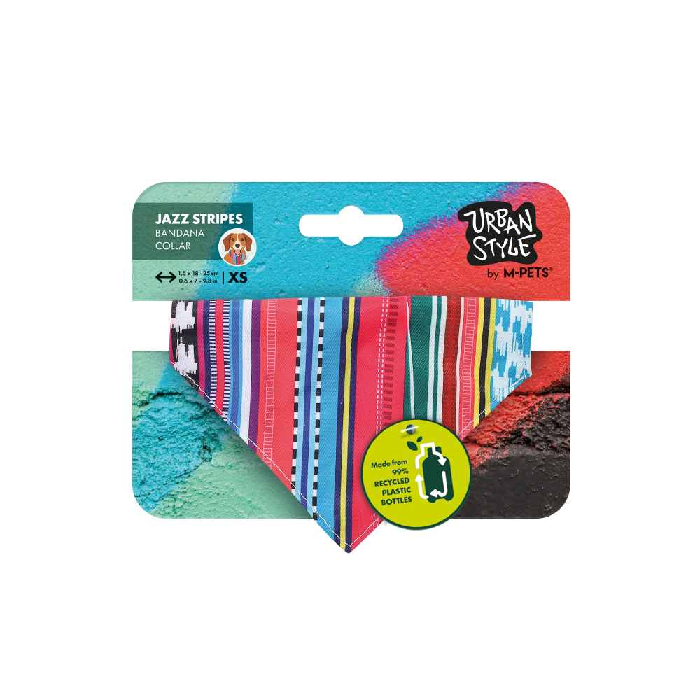 URBAN STYLE Jazz Stripes Bandana Collar