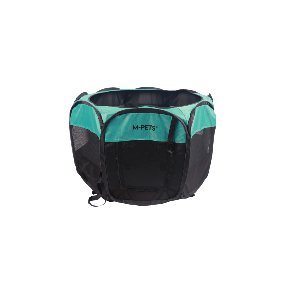 Octagon Puppy Pen - Black & Green