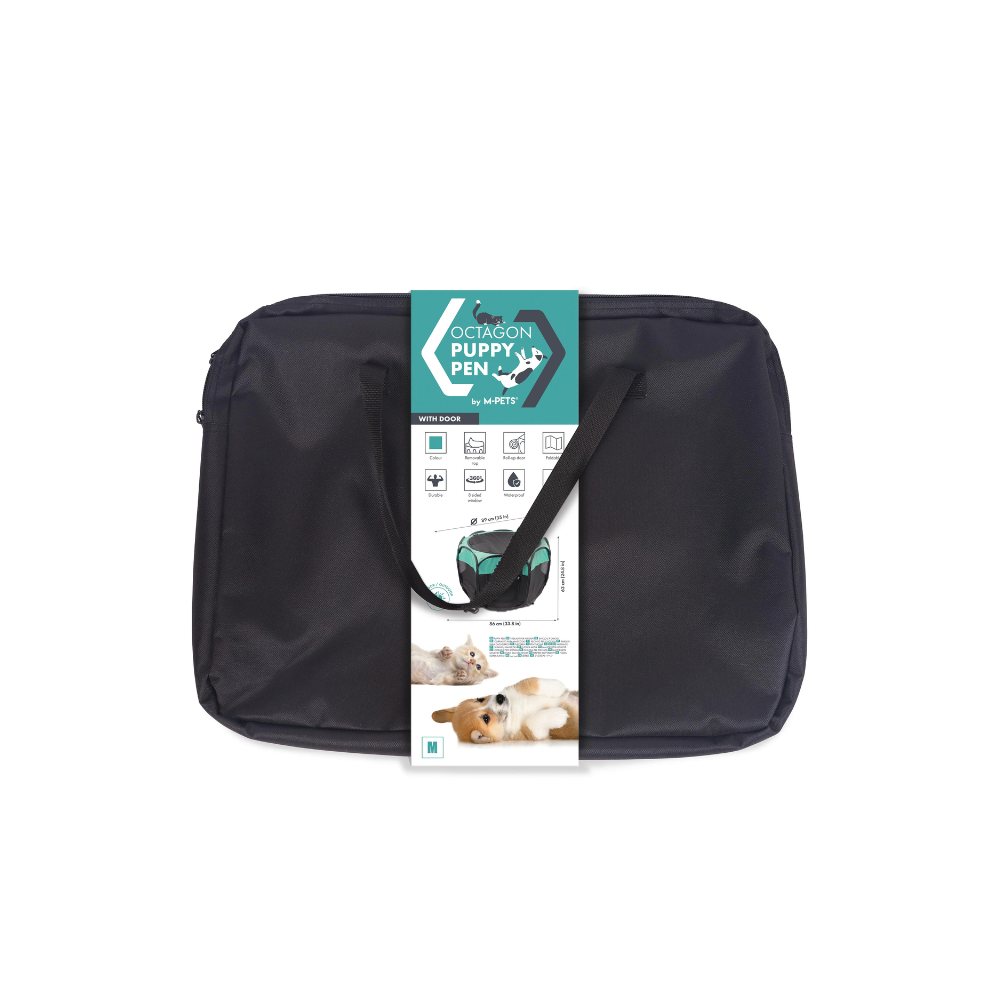 Octagon Puppy Pen - Black & Green