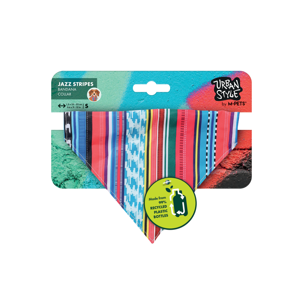 URBAN STYLE Jazz Stripes Bandana Collar