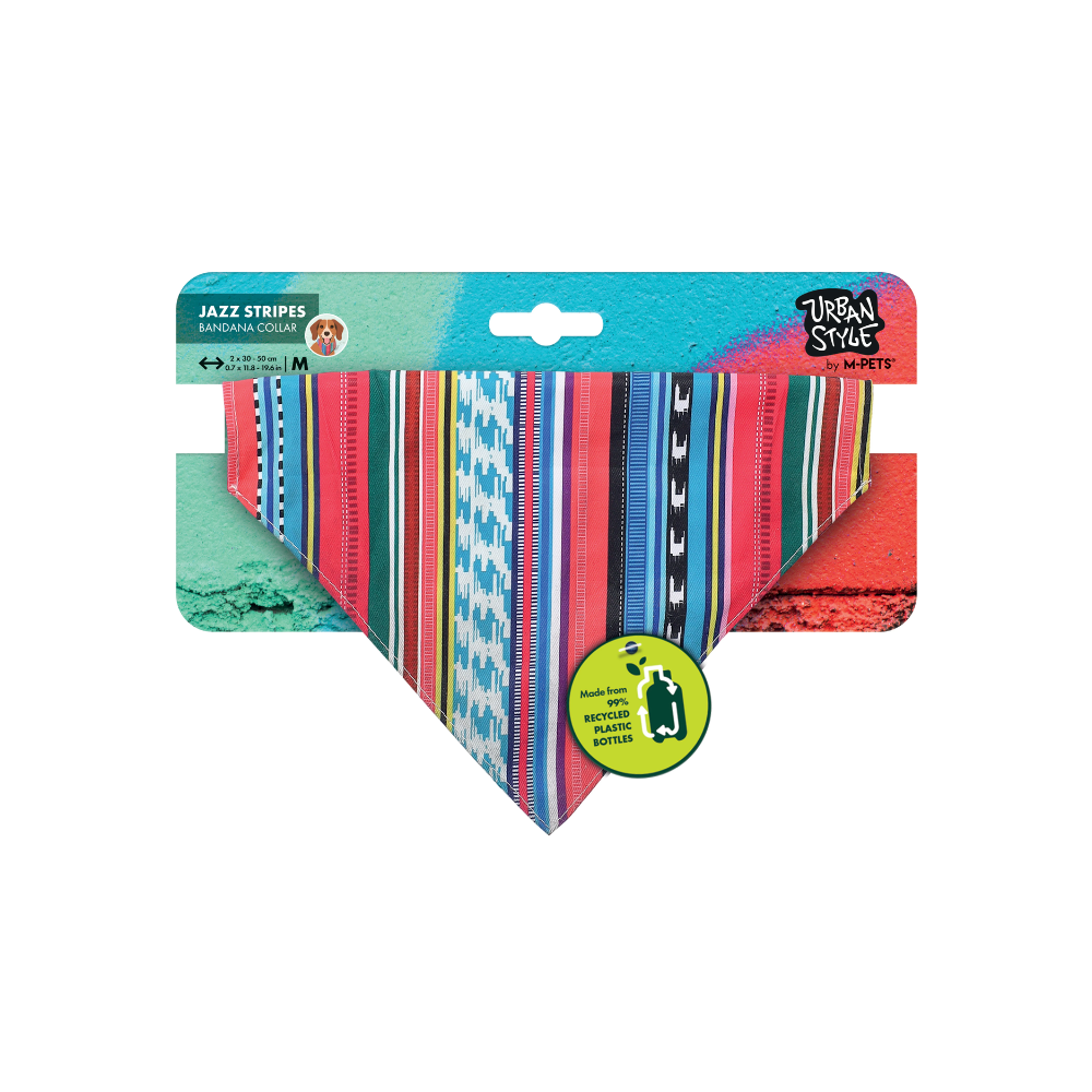 URBAN STYLE Jazz Stripes Bandana Collar