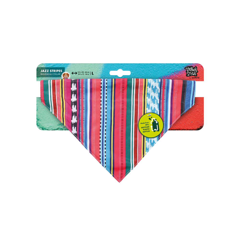 URBAN STYLE Jazz Stripes Bandana Collar