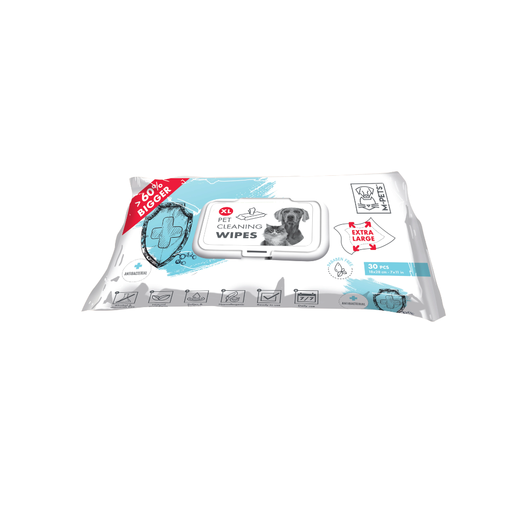 Pet Cleaning Wipes Anti-bacterial  Extra Large
28 x 18 cm - 30 pcs
