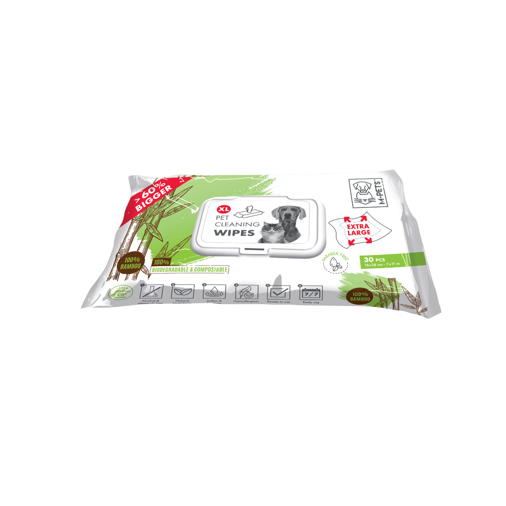 Pet Cleaning Wipes Bamboo Extra Large 28 x 18 cm - 30 pcs
