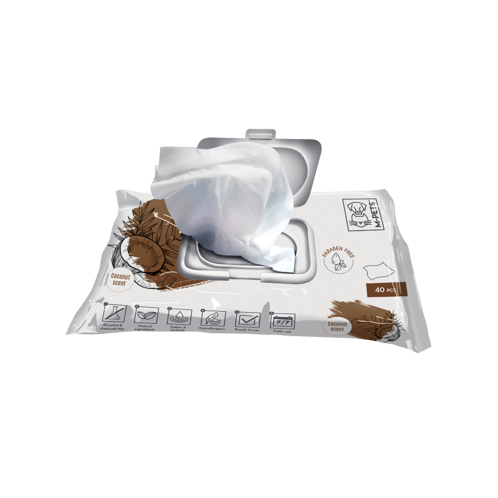 Pet Cleaning Wipes Coconut 15 x 20 cm - 40 pcs