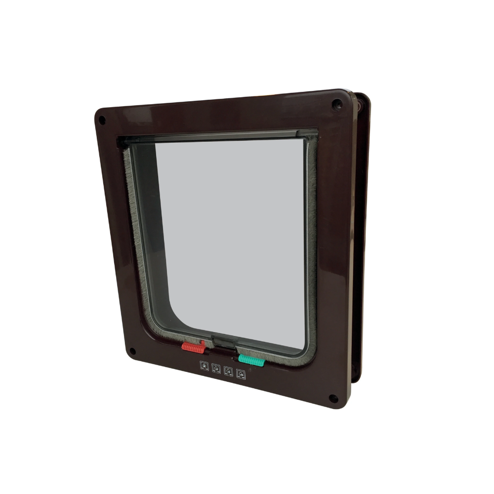 DORAS Cat Door with Tunnel - 4 way locking Brown