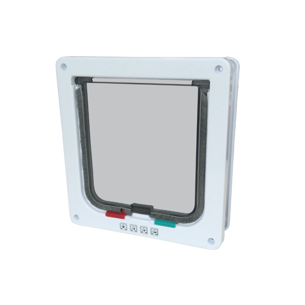 DORAS Cat Door with Tunnel - 4 way locking White – M-PETS