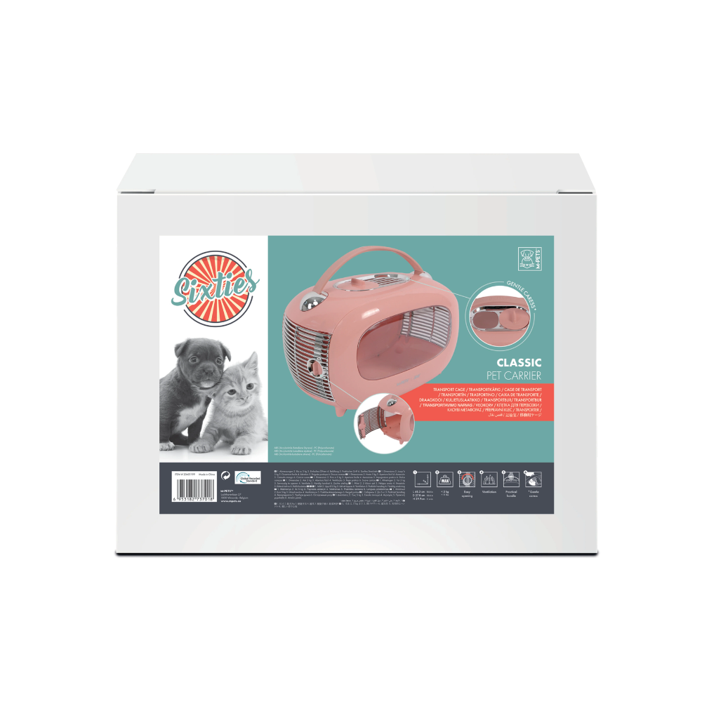 SIXTIES Classic Pet Carrier Pink