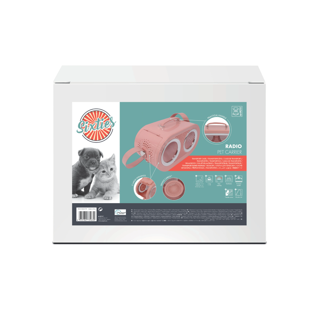 Sixties Radio Pet Carrier Pink