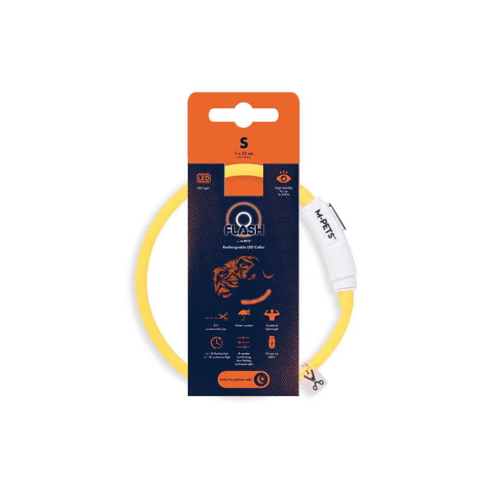 FLASH LED rechargeable collar Orange