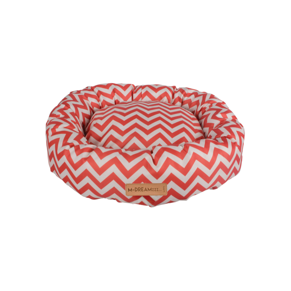 TASMANIA Round Cushion Red & White