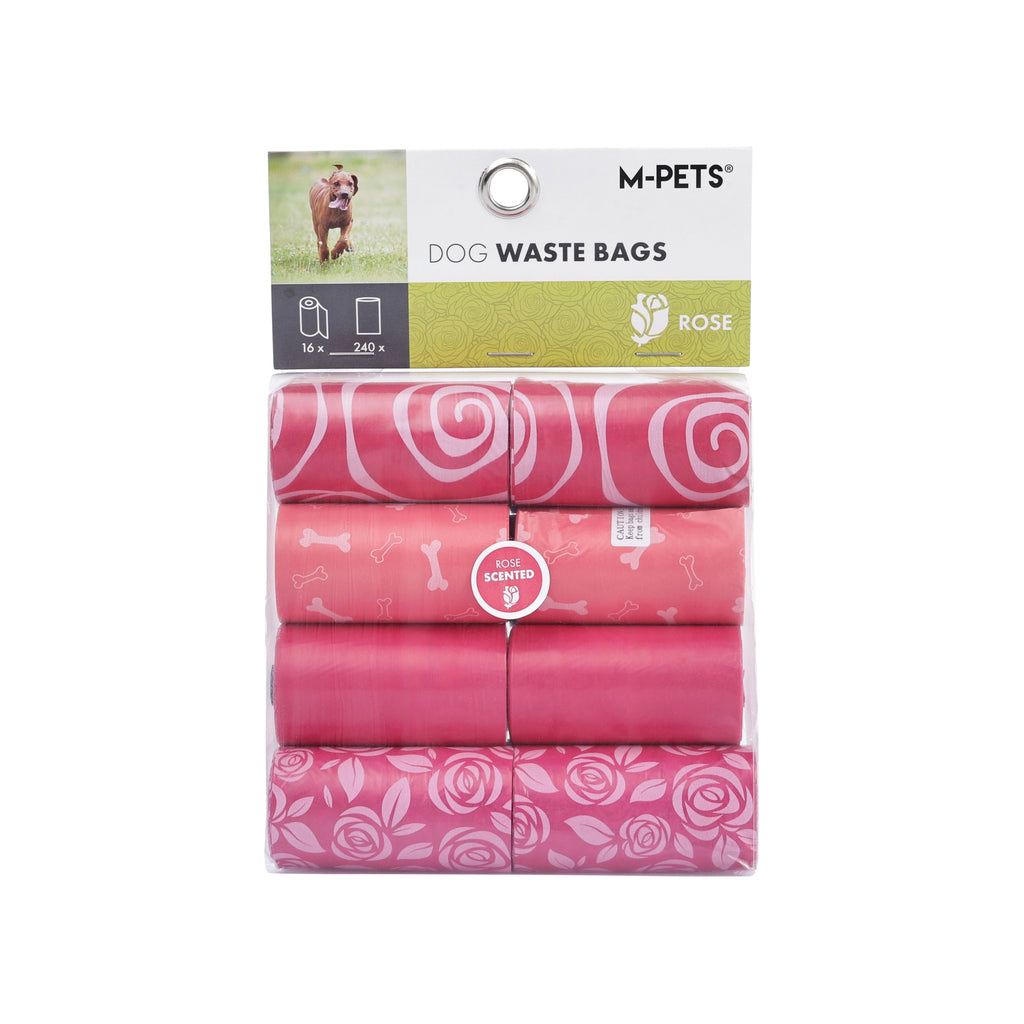 Dog Waste Bags 16 rolls Rose