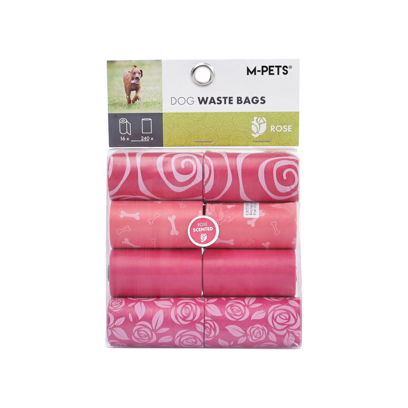 Dog Waste Bags 16 rolls Rose