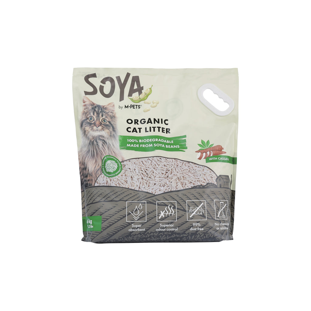 SOYA Cat Litter mixed with CASSAVA in color bag