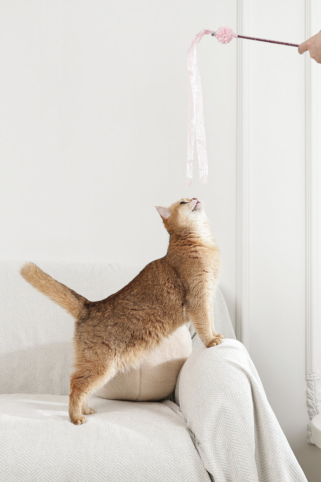 MoonCAT - cat wand Nebula Puff - Pink Blue Silver & White