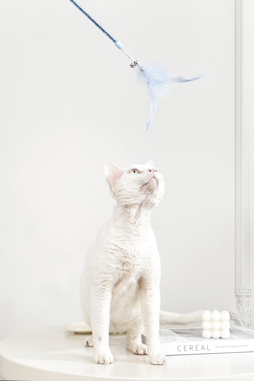 MoonCAT - cat wand Galactic Plume Pink/Blue Silver & White