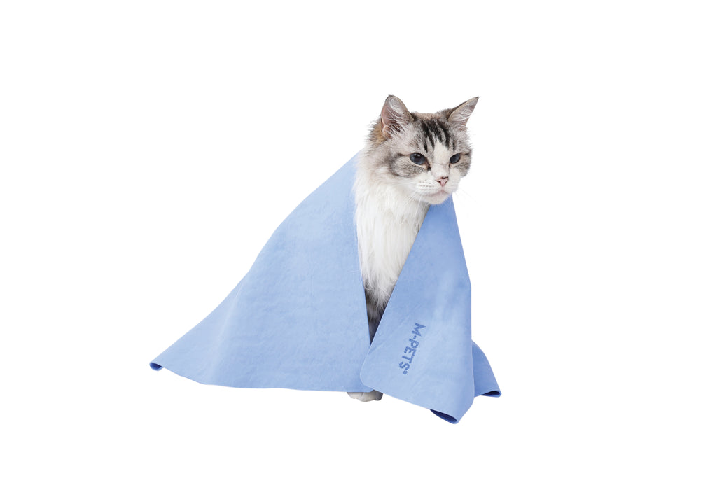 BATHTIME Quick-dry Towel for Cats and Dogs Blue Bubble
