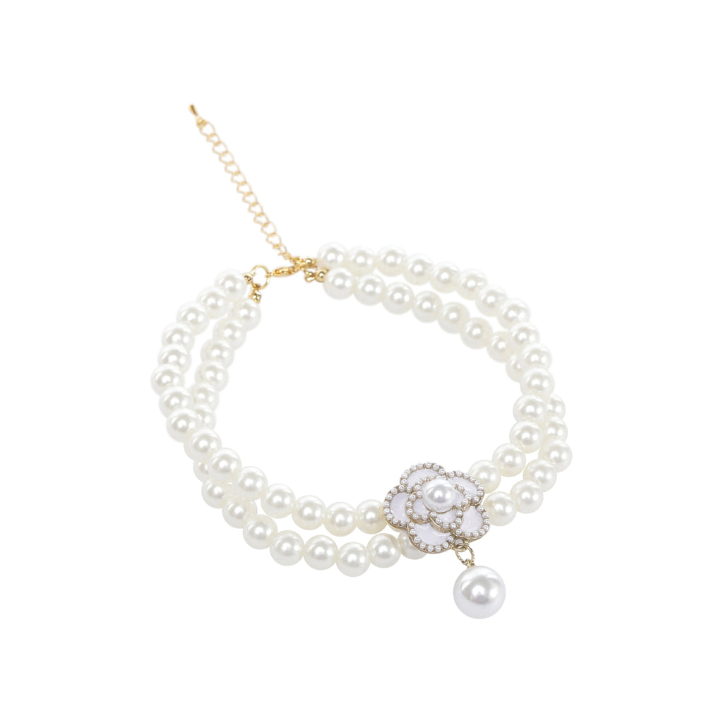 GLAM Pet Necklace White Camellia