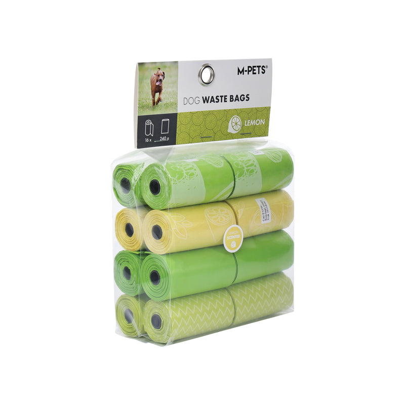 Dog Waste Bags 16 rolls Lemon