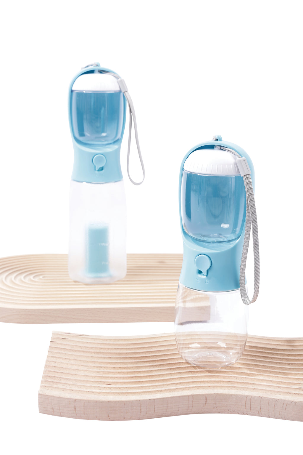 ON THE ROAD -  Dog water bottle 300 ml 2 in 1 - Blue mist