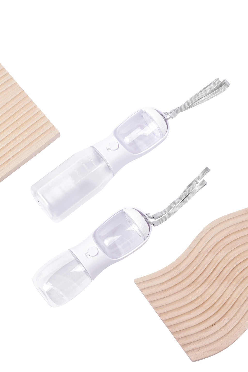 ON THE ROAD Dog water bottle 600 ml - 3 in 1 - White Chalk