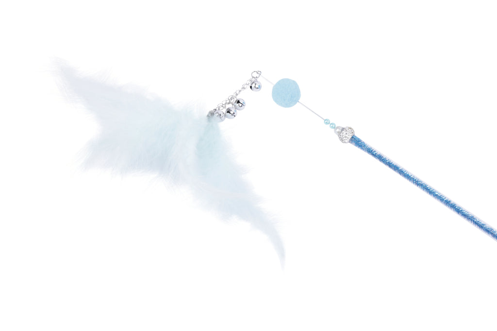 MoonCAT cat wand Stellar Plume - Pink/Blue Silver & White