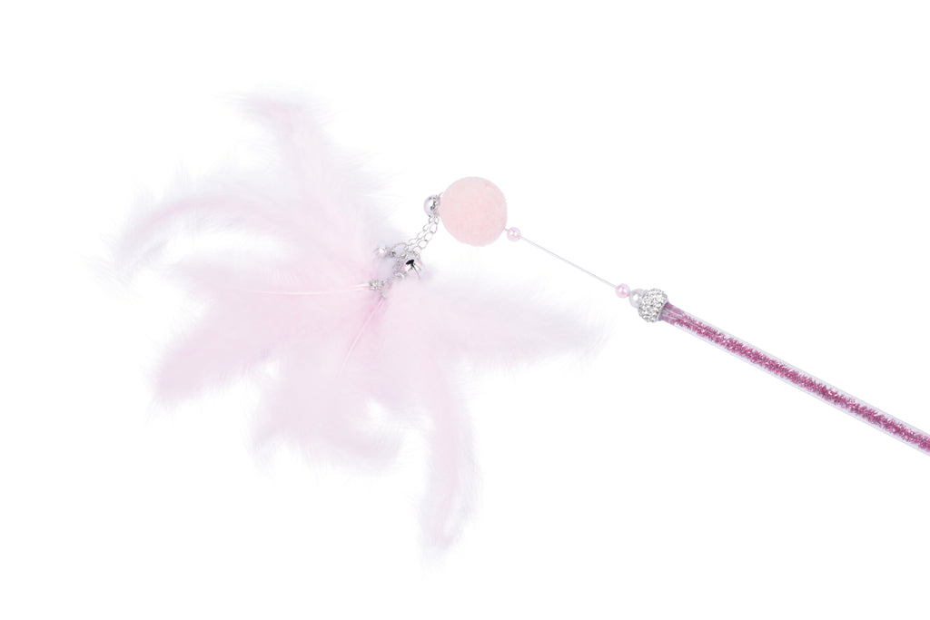 MoonCAT cat wand Stellar Plume - Pink/Blue Silver & White