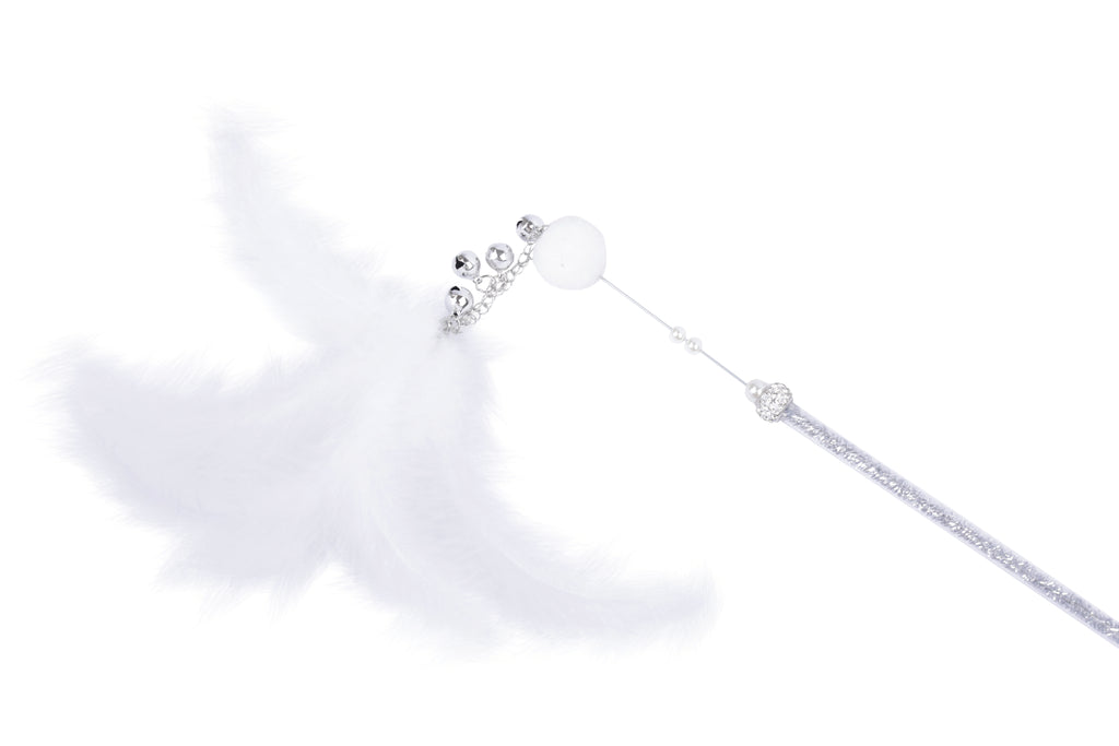 MoonCAT cat wand Stellar Plume - Pink/Blue Silver & White