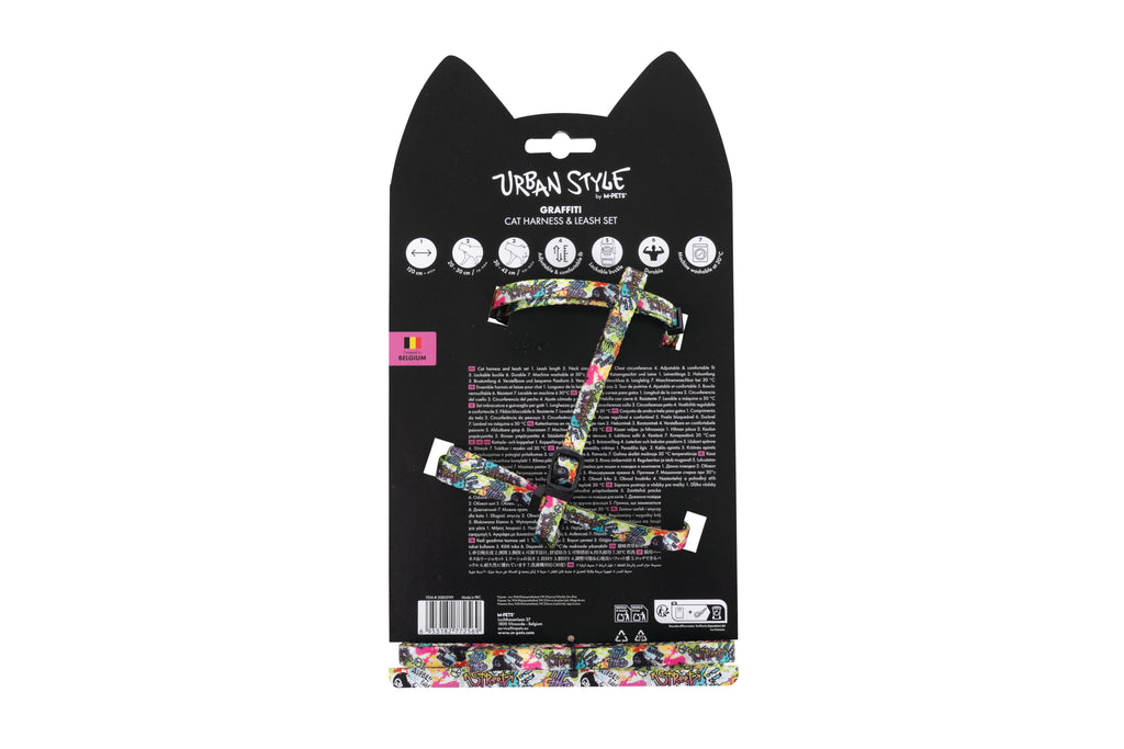 URBAN STYLE GRAFFITI Cat Harness & Leash set