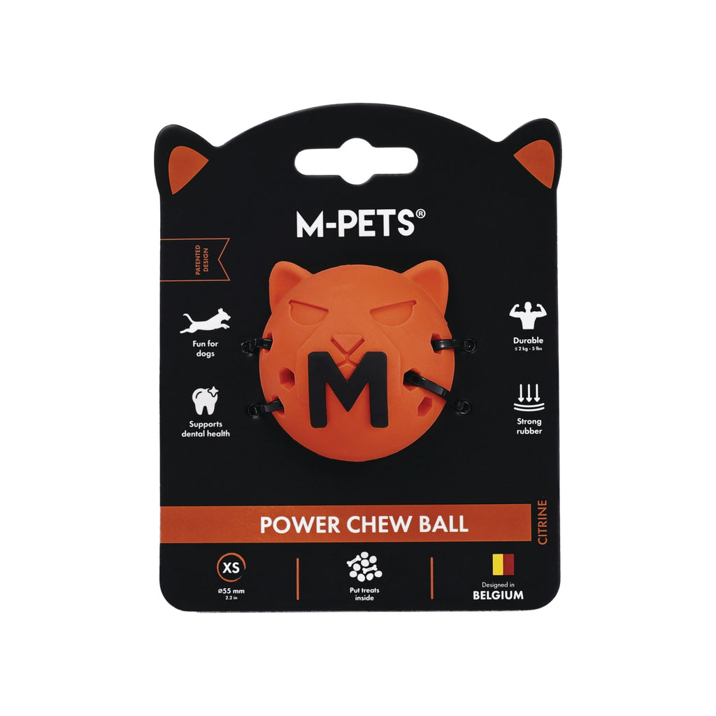 Power chew ball dog toy Citrine