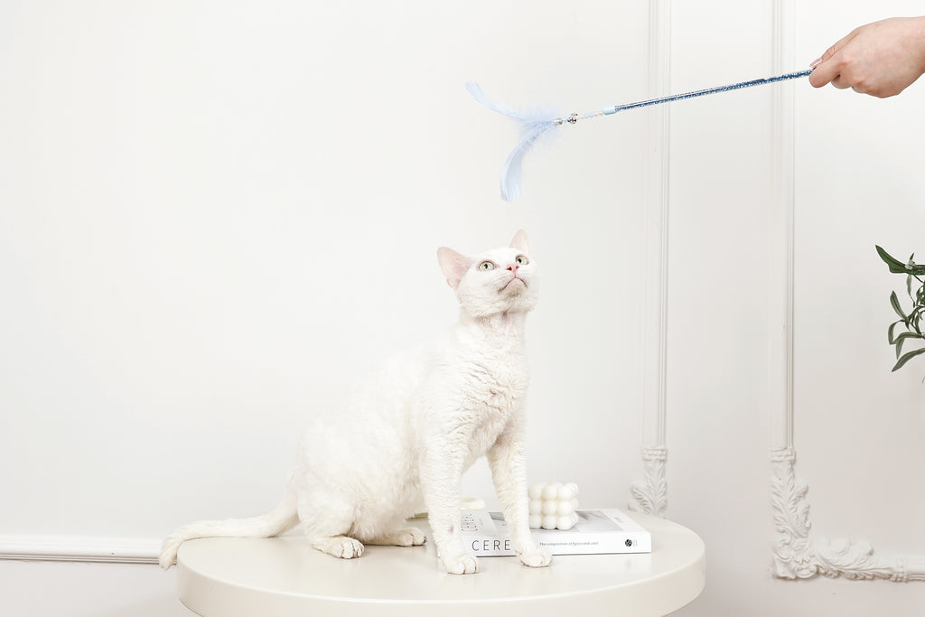 MoonCAT - cat wand Galactic Plume Pink/Blue Silver & White