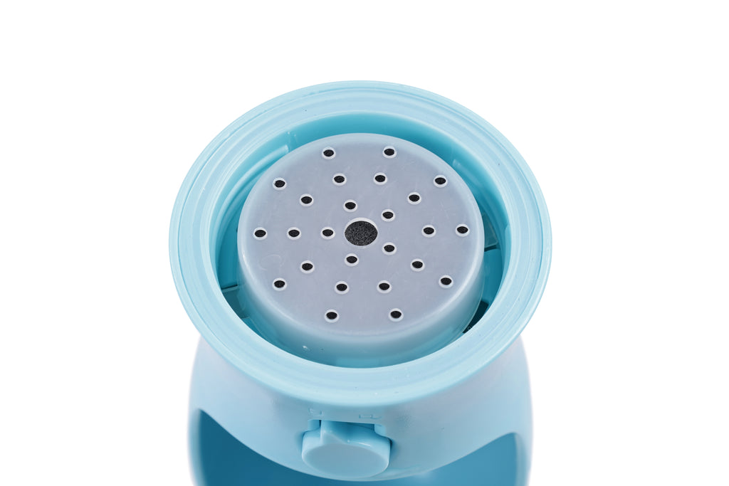 ON THE ROAD -  Dog water bottle 300 ml 2 in 1 - Blue mist