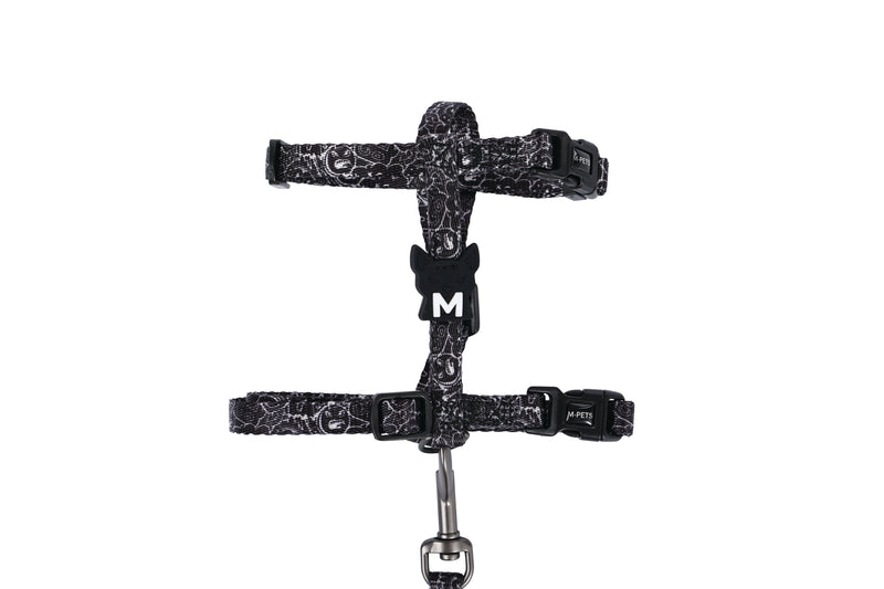 URBAN STYLE FREESTYLE Black & White Cat Harness & Leash set