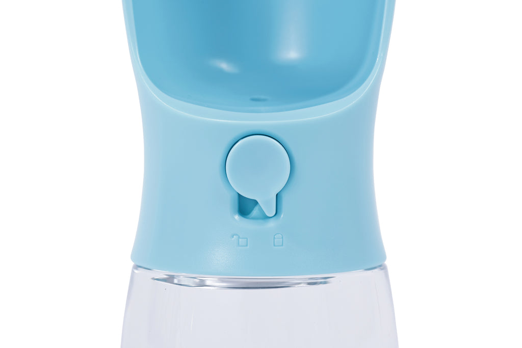 ON THE ROAD -  Dog water bottle 300 ml 2 in 1 - Blue mist