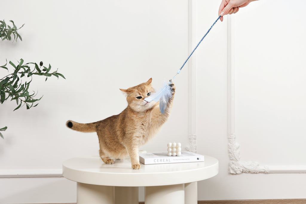 MoonCAT - cat wand Galactic Plume Pink/Blue Silver & White