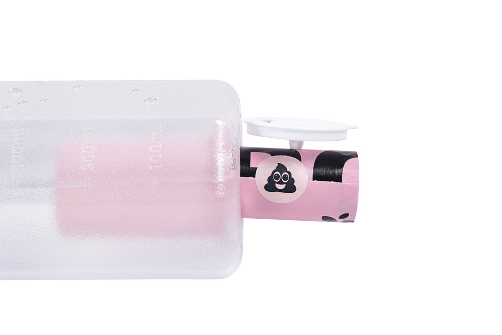 ON THE ROAD Dog water bottle 600 ml - 3 in 1 - Pink bloom